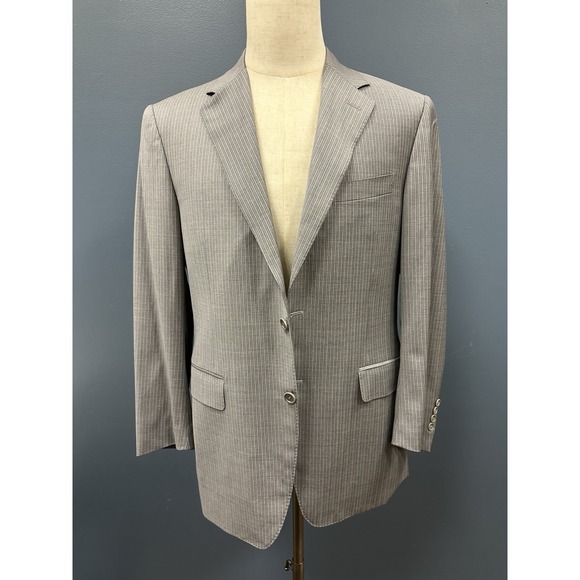 Canali Other - Canali Men's 40R Gray Pinstripe Blazer Sport Coat 100%‎ Wool Italy